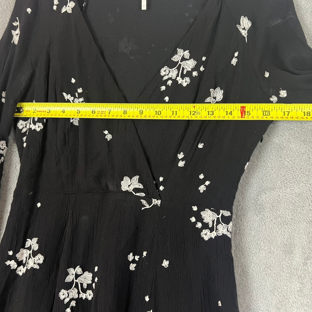 Free People Jasmine Mini Dress Womens 4 Floral Embroidered Boho Witchy - Picture 4 of 8